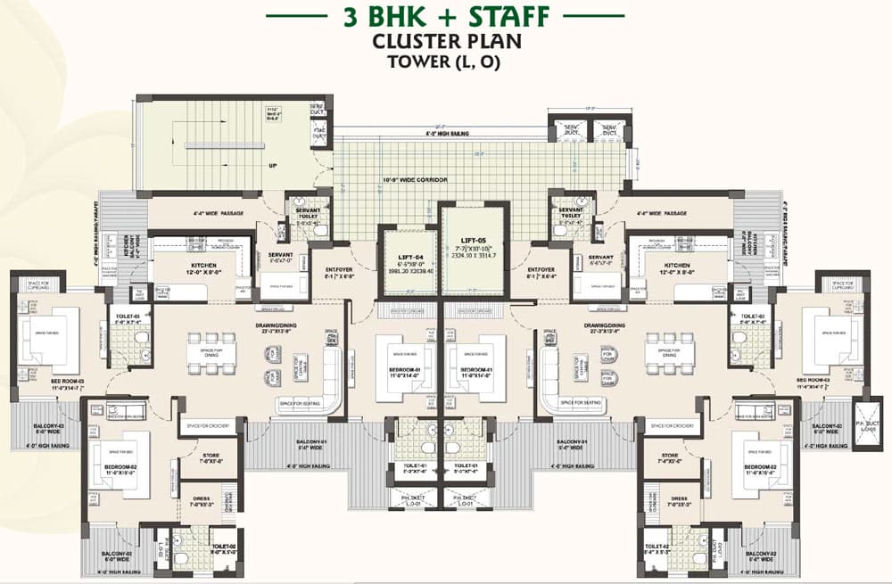 Cluster Plan Tower L,O Escon Primera airport Road